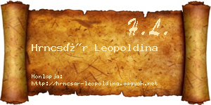Hrncsár Leopoldina névjegykártya